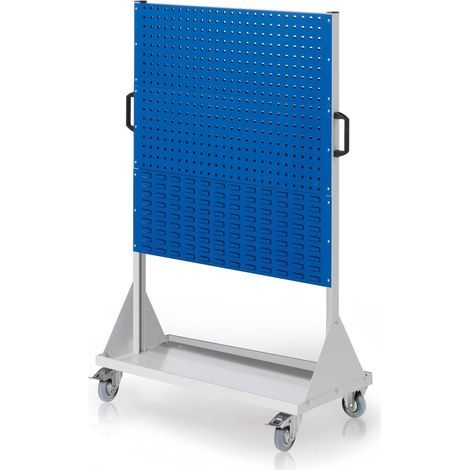 Kappes RasterMobil® mobiler Arbeitsplatzschrank Größe 4 1580x1000x500mm 4 Lochplatten 2 Schlitzplatten 6-teilig enzianblau