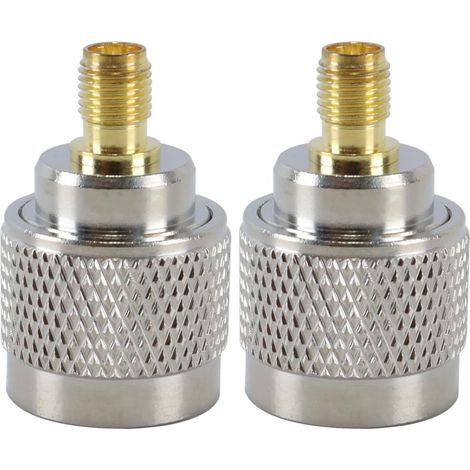 Lot de 2 adaptateurs d'antenne UHF mâle vers SMA Femelle, connecteurs SO239 et PL259, Adaptateur coaxial RF pour téléviseurs, appareils LAN sans Fil, radios Wi-FI et antennes externes. (1/5)