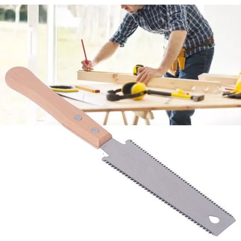 Petite scie à double tranchant avec manche en bois pour le bricolage et les travaux de menuiserie à domicile. (1/5)