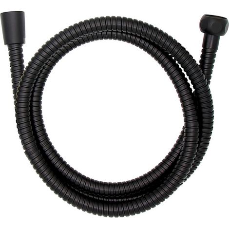 Flexo de ducha de acero inoxidable 150 cm negro (1/2)