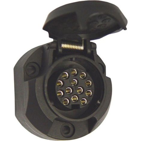 Enchufe de 13 pines y 12 V – Plástico resistente para remolques y caravanas – Fácil instalación con cables estándar