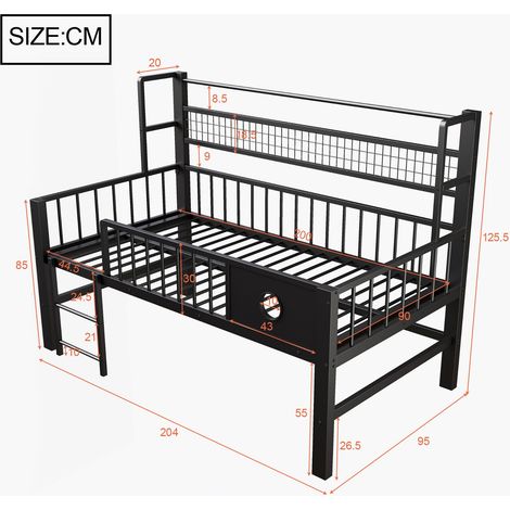 Couchtisch aus Metall in Schwarz 204 x 95 x 125.5 cm HOMAIRE (1/5)