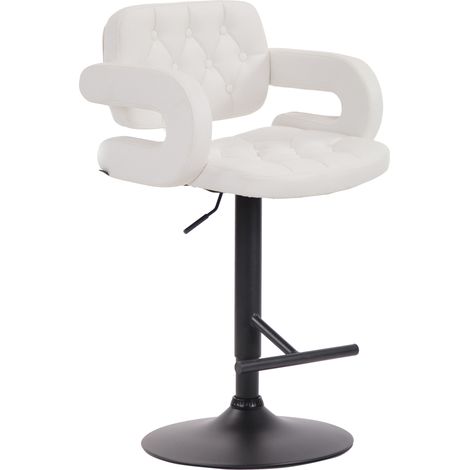 Sgabello Dublin in similpelle bianco nero (1/5)