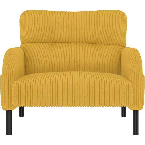 Fauteuil individuel en tissu velours, assise confortable et profonde, accoudoirs avec poches latérales des deux côtés, structure solide, adapté à différents espaces: salon, chambre et bureau (1/5)