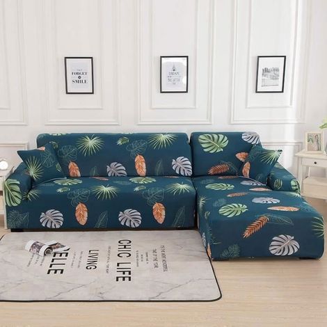 (vert)Housses de Canapé Sectionnelles, 2 pièces Housse de Canapé,Tissu Extensible Confortable mis à Jour avec 2 taies d'oreiller,Vert (1/4)