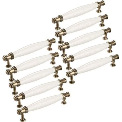 10 tiradores para puertas de armarios de cocina, pomos de cerámica para puertas, tiradores para muebles, tirador de barra para puertas de muebles, tirador de barra para puertas de armarios de cocina,  (1/4)