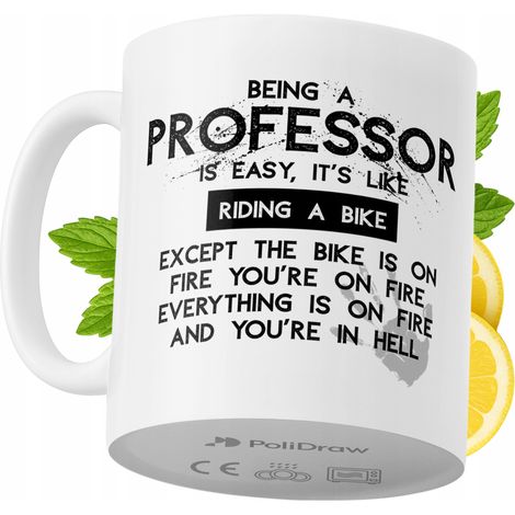 Tazza divertente e umoristica per un professore, ideale per caffè e tè, con grafica e testo divertenti. Perfetta per compleanni, onomastici e festività. Tazza premium per occasioni speciali, per casa, (1/5)