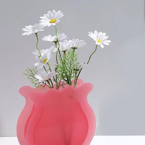 Aquarium en acrylique transparent épais et lisse, petit aquarium moderne et simple pour la maison, le bureau ou la chambre d'étudiant, rose transparent (1/5)
