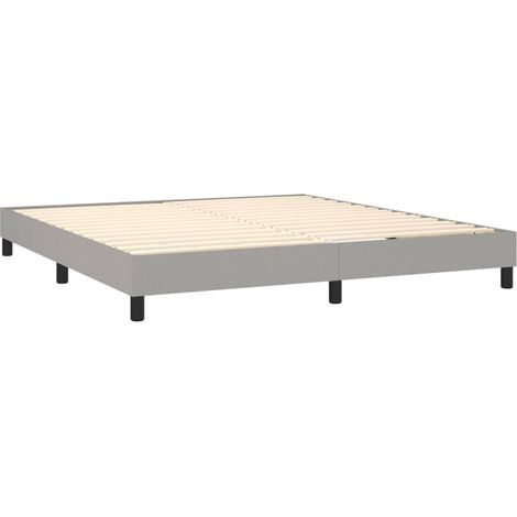 Somier de láminas sobre patas estructura de cama 160x200 cm tela gris claro TDL0207188