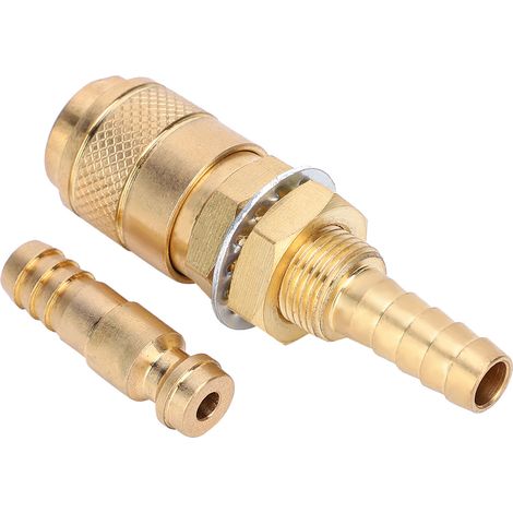 Paire de raccords rapides de 8 mm pour torche de soudage MIG/TIG refroidie à l'eau et au gaz (jaune)