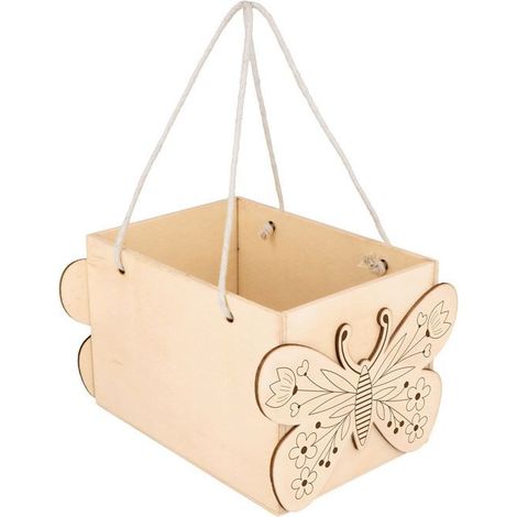 Panier en bois papillons (1/2)