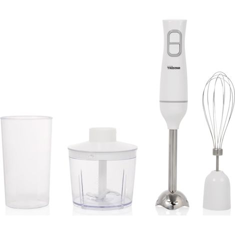 Kit mixeur plongeant, pièces résistant au lave-vaisselle, y compris mixeur plongeant amovible en acier inoxydable, fouet, hachoir, bol doseur, 350 W, MX-4881 (1/5)