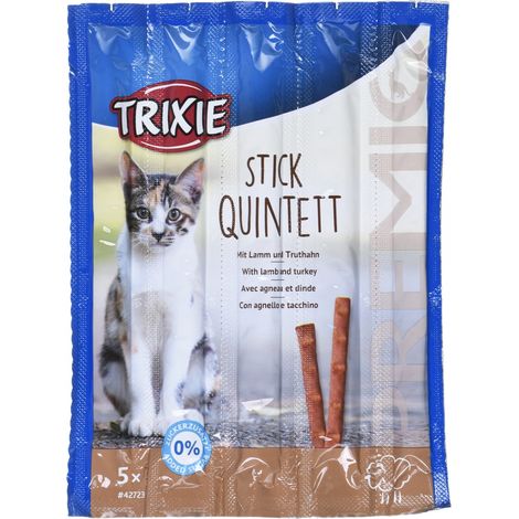 Friandises pour chats Trixie PREMIO Quintett, bâtonnets d'agneau et de dinde, 25 g (1/2)