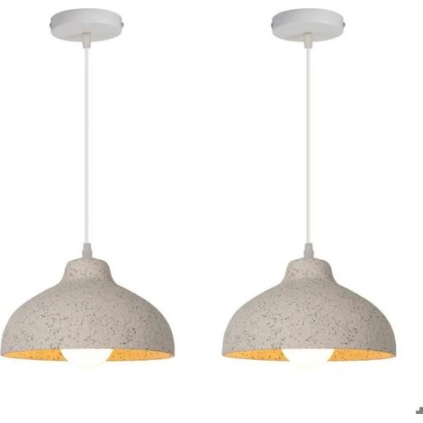 2pcs Suspension Luminaire en Peinture de pierre,E27 Lustre Industriel Lampe de Plafond Vintage Style Simple pour Salon (1/5)