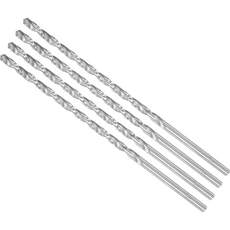 4-Pièces Extra Longue Torsion Perceuse Mèches Haute Vitesse Acier (1/5)