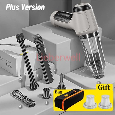 Aspirateur sans fil pour voiture, mini aspirateur soufflant, appareil ménager sans fil, utilisation pour la maison et les touristes, 95000Pa, 3 en 1, 120W,basic 2hapa bag