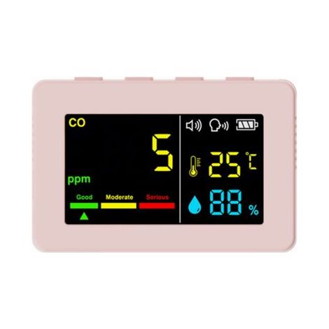Compteur portable de qualité de l’air 3 en 1, CO, température et humidité, écran couleur, détecteur de monoxyde de carbone avec alarme vocale et affichage de la batterie,de dyk.Trywise (1/4)