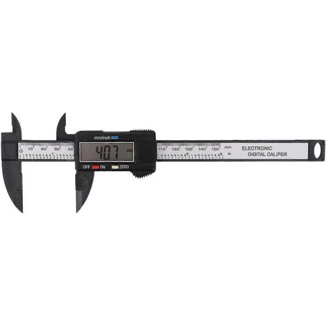150 mm/6" Digitaler LCD-Messschieber - Schwarz/Silber