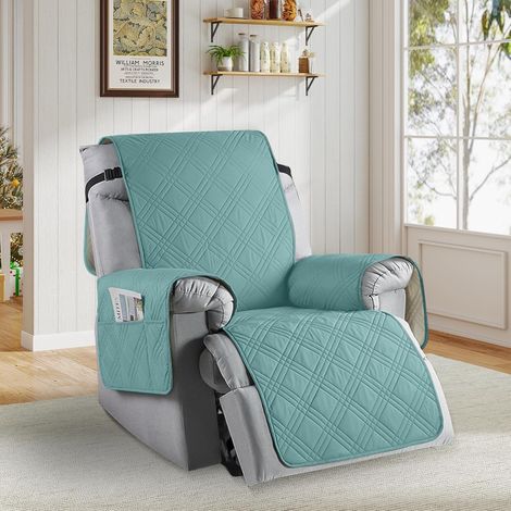 Wasserdichter Sesselschoner, Sesselschoner für Fernsehsessel mit Taschen, Sesselbezug Relaxsessel Protector, Haustierfreundlich & rutschfest & Abnehmbar und Waschbar (1/5)