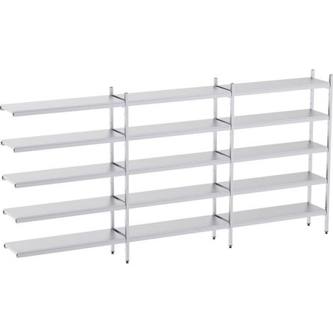 Rayonnage en Acier Inoxydable d'Angle - 4090 à 4920 mm - 5 Niv - P400 - Distform
