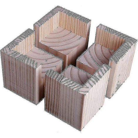 Ensemble de 4 rehausseurs de lit en bois pour meubles lourds (1/5)