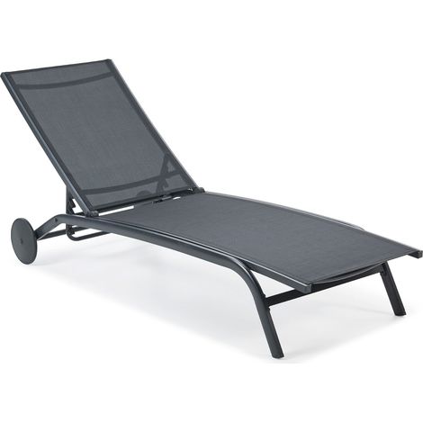 Leco rollbare Sonnenliege "Nele" mit verstellbarer Rückenlehne, schwarz, mit Rollen (1/5)