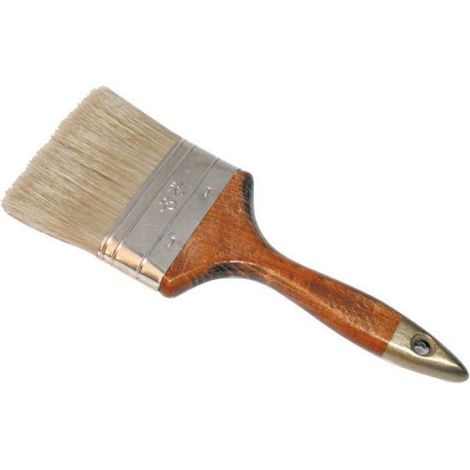 Pinceau Anglais - 4 Pièces - Lame Acier Inoxydable - Manche Bois - Pour Peinture Décorative Intérieure Extérieure - 102 x 15 mm