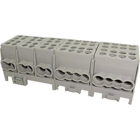 Hauptleitungs-Abzweigklemme - 5x grau, 5-polig 10x Eingang 25 mm² / 18x Ausgang 16 mm²