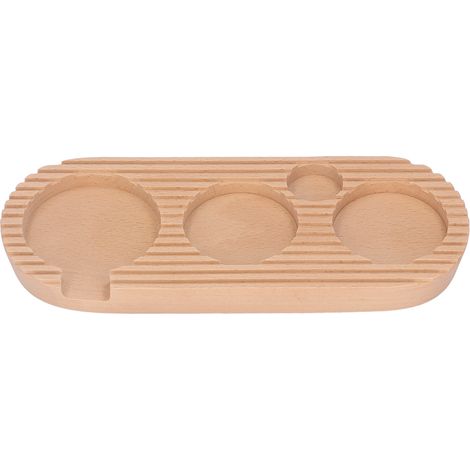 Support à tamps à café multifonction 4 emplacements en bois pour filtres et tamps 58mm/2.28in (1/5)