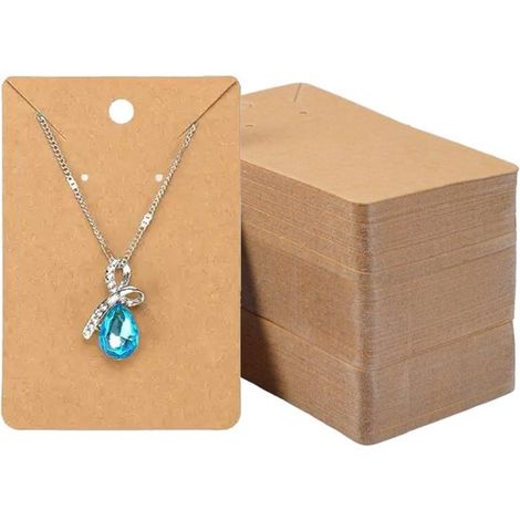 100 unidades, Tarjetas para exhibir pendientes, Etiquetas para pendientes, Cartón para joyería, Marrón, Para pendientes y aretes, 6x9cm (1/5)