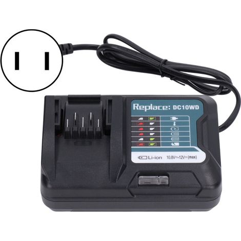 Chargeur de batterie au lithium, tension d'entrée 100-240 V pour DC 10,8-12 V (BL1015, BL1016, DC10WD, DC10WC). (1/5)