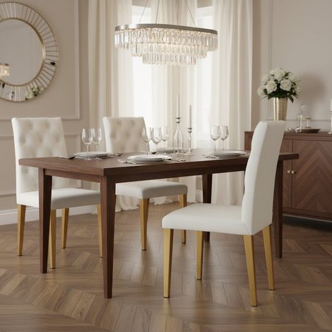 Lot de 2 chaises NEVADA capitonnés gold - écru (1/5)