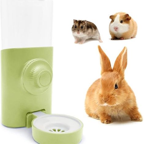 Automatischer Wasserspender für Kleintiere 600 ml Hängender Wasserspender für Käfige Trinkflasche für Kaninchen Meerschweinchen Chinchillas und 1 Grün (1/5)