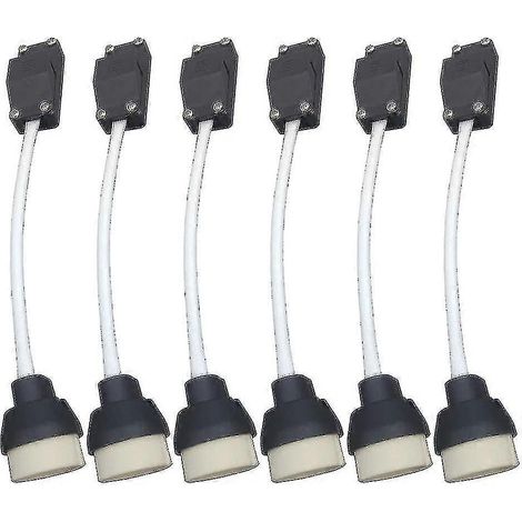 Lot de 6 douilles GU10 avec culot en céramique, bornier et manchon isolant pour ampoules LED halogènes (1/5)
