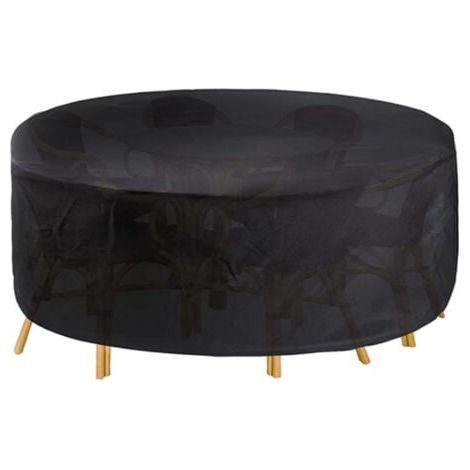 Housses pour Salons De Jardin Ronde 120x75cm, Imperméable Housse De Table Exterieur Ronde, Housse De Protection Salon De Jardin 420D Oxford Tissu, Coupe-Vent (1/5)