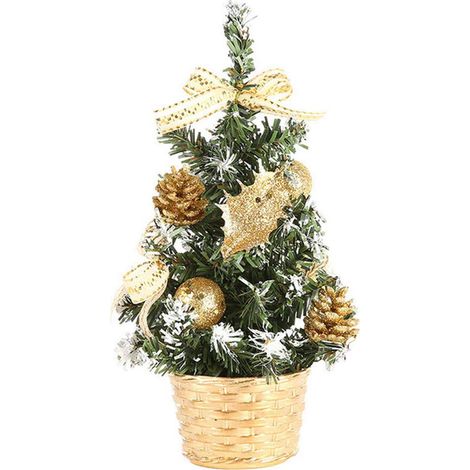Árbol De Navidad De Mesa - Árbol De Pino Artificial - 20 Cm - Decoración Navideña Para Interior - 1 Unidad (1/2)