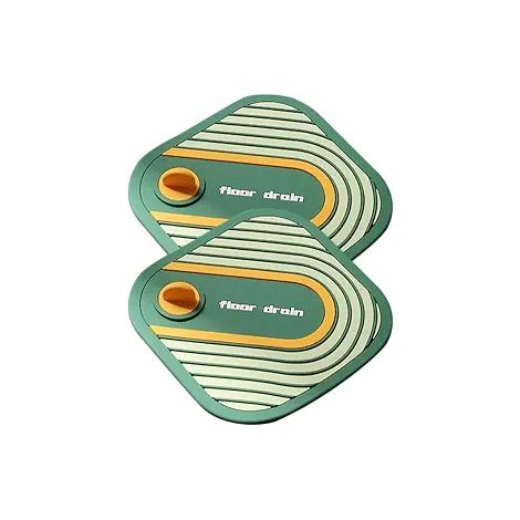 Lot de 2 couvercles de bonde de douche en silicone pour sol de salle de bain, récupérateur de cheveux (1/4)