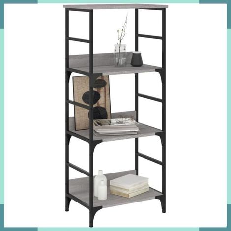 Bibliothèque - 835272 - Sonoma gris - 50 x 33 x 117,5 cm - Bois d'ingénierie (1/5)