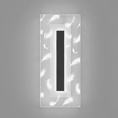 Applique Murale Intérieure LED, 20W Lampe Murale en Acrylique Blanc Froid 6000K, Modern Design Decor Luminaire Mural pour Salon, Chambre, Couloir, Salle de Bain (noir) (1/3)