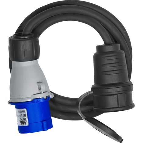 Brennenstuhl – Adaptateur électrique CEE P17 IP44 – H07RN-F 3G1,5 – Fiche CEE P17 pour environnements humides – Prolongateur fiable