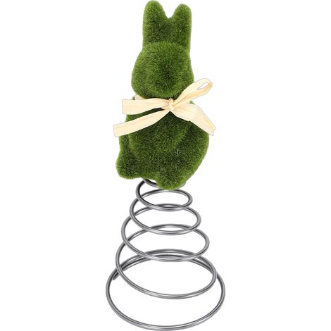 Décoration de sapin de Pâques en forme de lapin floqué, idéale pour les fêtes de fin d'année à la maison (vert). (1/5)