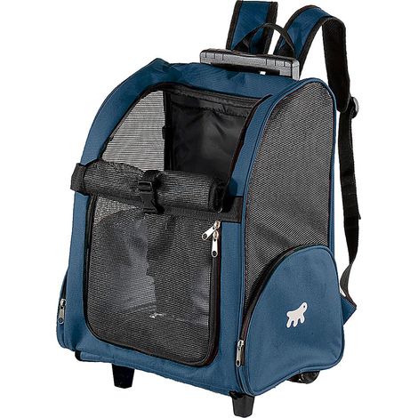 Ferplast TROLLEY Cage de transport pour chats et petits chiens. Couleurs variées.. Variante SMALL - Misure: 32 x 28 x h 51 cm - Bleu (1/5)