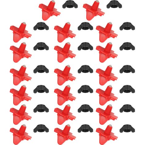 20 Pièces Mamelons à Boire Filetés Mâle G1/8 avec Vis Noires pour Abreuvoir Automatique Volaille (1/5)