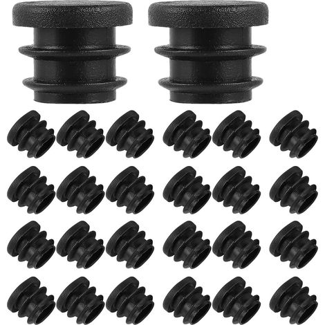 50 Pièces Embout de Pied de Chaise, Bouchons D'insertion de Tubes Ronds en Plastique Noir, 20mm, pour Meubles et Tabouret, Protection du Sol, Bureau et Projets Intérieurs (1/5)