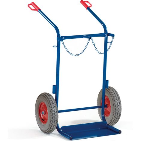 Rollcart Stahlflaschenkarre 200kg Traglast für 2 Flaschen a 40-50 Liter Luftbereifung