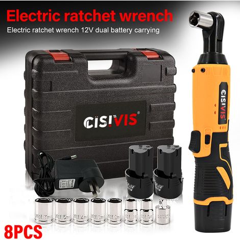 Clé à Cliquet Angulaire 3/8" Sans Fil 12V - 580 Nm - 300 Tr/min - Kit avec 2 Batteries & Mallette - Jaune (1/5)