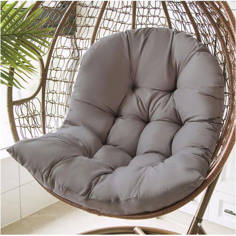 Coussin de Chaise pour Balançoire Panier Suspendu Coussin Fauteuil Rotin Papasan Épaissir Relax Rond Coussin de Chaise Accroché Oeuf Hamac Décoration, 80 x 120 cm(Color:Gris foncé) (1/5)