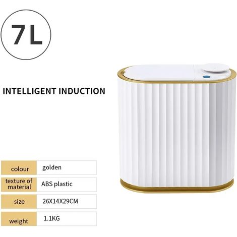 Poubelle intelligente à capteur, avec aromathérapie et chargement USB (7 L). (1/5)