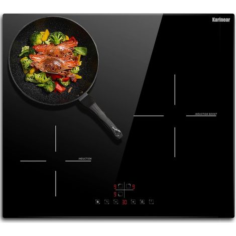 Karinear Plaque Induction 3 Feux Encastrable, Plaque à Induction 60 cm, Table de Cuisson Electrique avec Commande Tactile, Minuteur, Verrouillage d'enfant, 5200W, sans Prise (1/5)