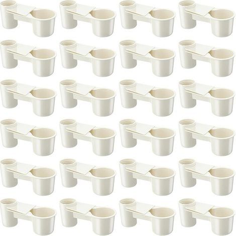 Lot de 24 Abreuvoirs pour Oiseaux, Mangeoires, Bouteilles D'Eau, Gobelets pour Cage, Idéal pour Pigeons, Poulets, Cailles, Volailles, Abreuvoirs, (1/2)